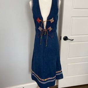 Vintage Made in France 1960’s Denim Vest and Skirt Set - XS